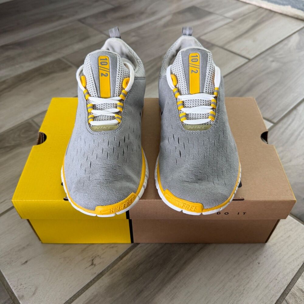 Nike Free 5.0 10/2 Women's Size 9 Running Shoes Gray Yellow Sneakers 311758-011